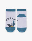 Low socks lilac and blue duck with desert jacquard pattern FLANAGE / 23E4PGO1SOBH700