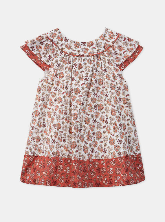 Terracotta patchwork dress KANORA / 24E1BFE1ROB001