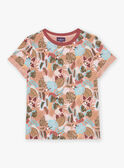 Peach tropical print T-shirt FICHEMAGE / 23E3PGD1TMC413
