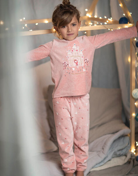 Child girl's jersey pyjama princess and her enchanted castle CHOULAETTE / 22E5PF41PYJ303
