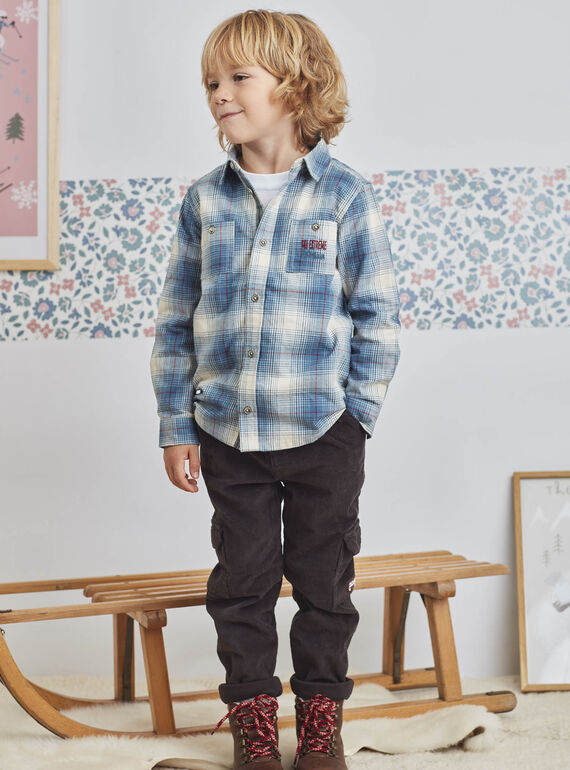 Child boy black velour multi-pocket pants BOROAGE / 21H3PGO2PAN814