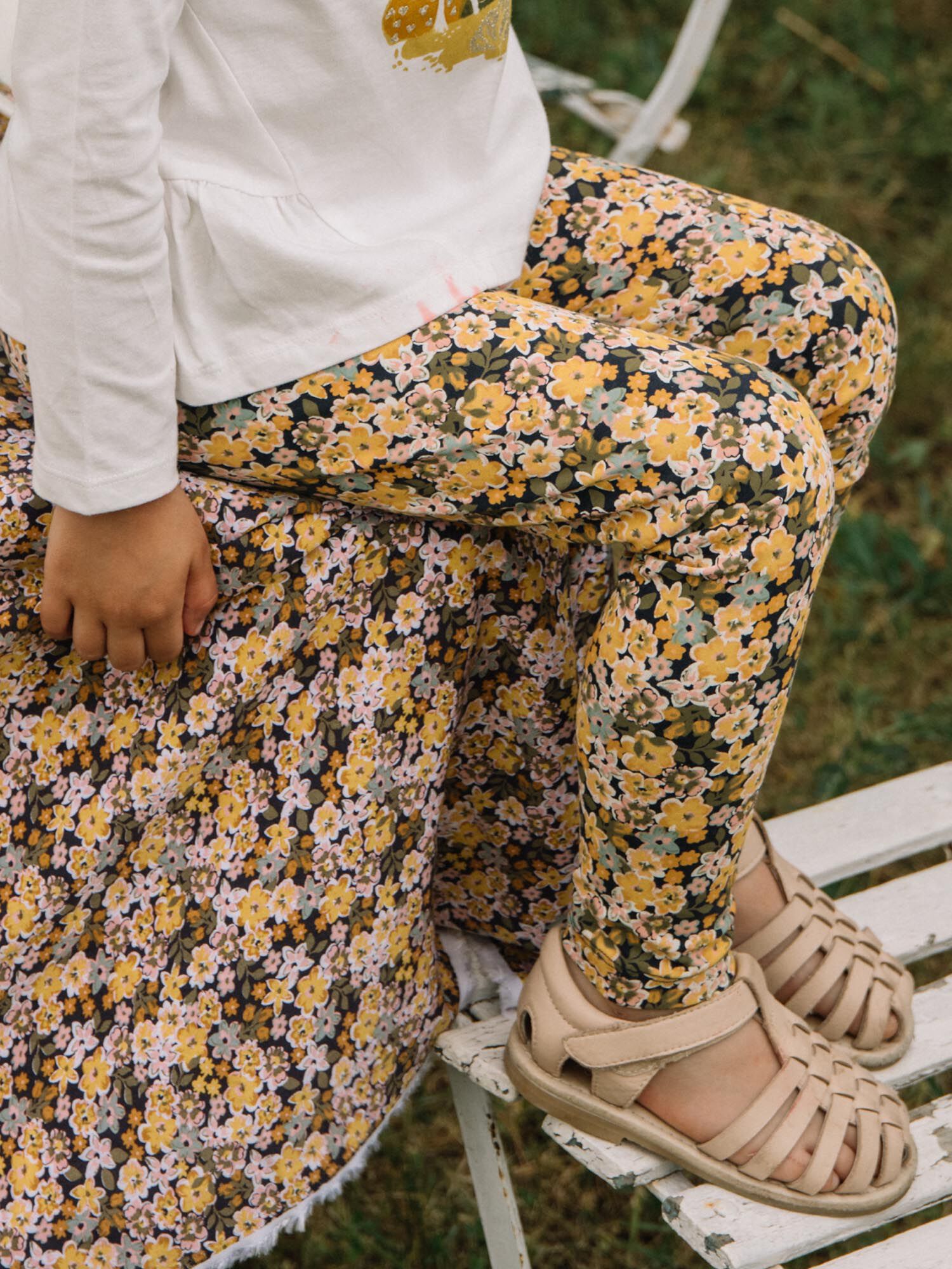 Yellow top floral leggings