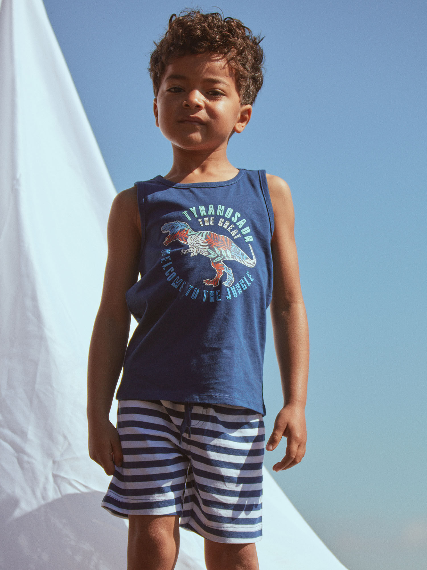 Navy blue jersey shorts top