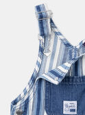 Blue and white denim dungarees with stripe print LADEREK / 24H1BGJ1SALP274