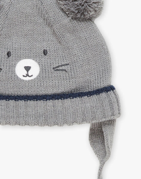 Grey knitted animal face hat DIOSON / 22H4BGM2BON942