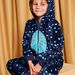 Hooded pajama set in synthetic fur