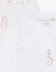 2 off white cotton ribbed bodysuits with giraffe print FODHIL / 23E0NM61BOD000