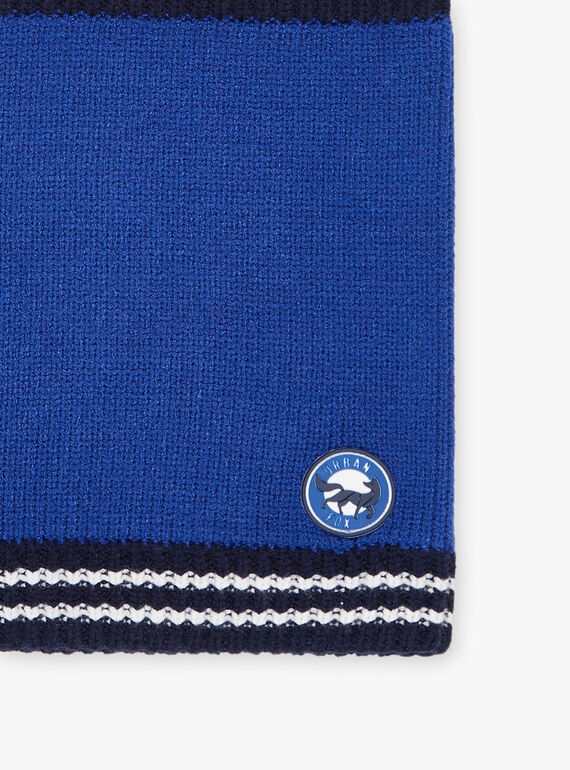 Three-colored snood in navy, white and bright blue ribbing DICOUAGE / 22H4PGG1SNOC207