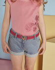 Baby girl light denim shorts with sequin belt CAUJENETTE 2 / 22E2PFT1SHOP272