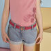 Baby girl light denim shorts with sequin belt