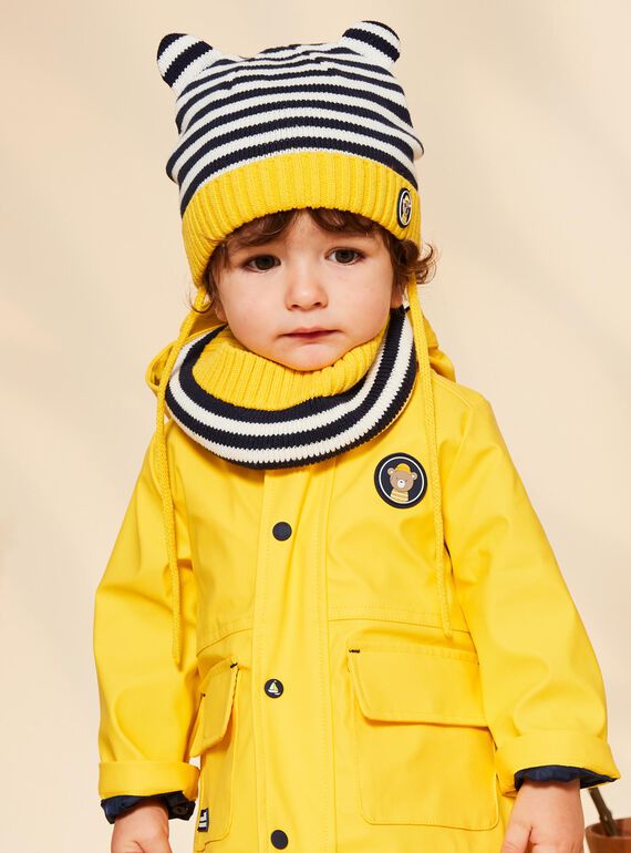 Navy blue striped print knit snood FILARGO / 23E4BG51SNO070