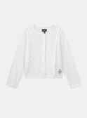 White knitted jersey cardigan embroidered with flowers KRIKETTE 2 / 24E2PFB3CAR001