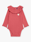 Ribbed-effect passion pink bodysuit GAGRETA / 23H1BFD1BODD325