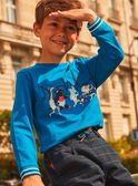 Bright blue animal race T-shirt in Paris GORUNAGE / 23H3PGD3TML701