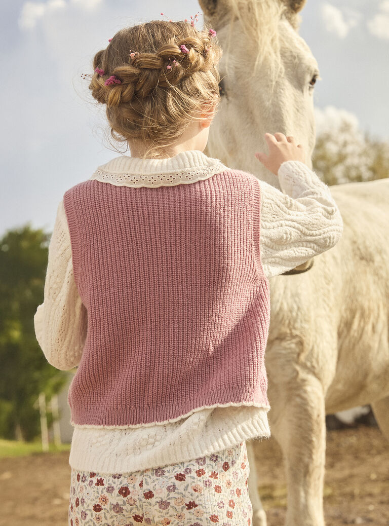 Mauve CARDIGAN WHITHOUT SLEEVES MAGIETTE / 25E2PF71CSM328