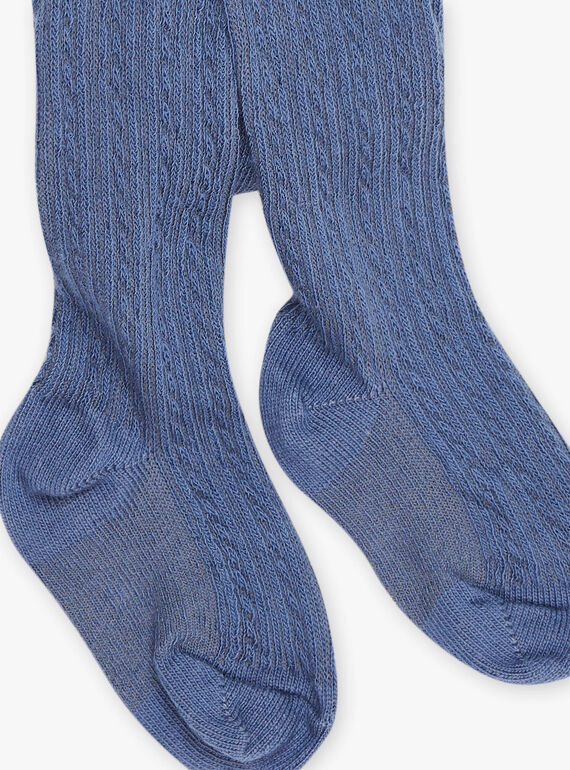 Navy blue tights with fancy twists FABULLE / 23E4BF81COL070