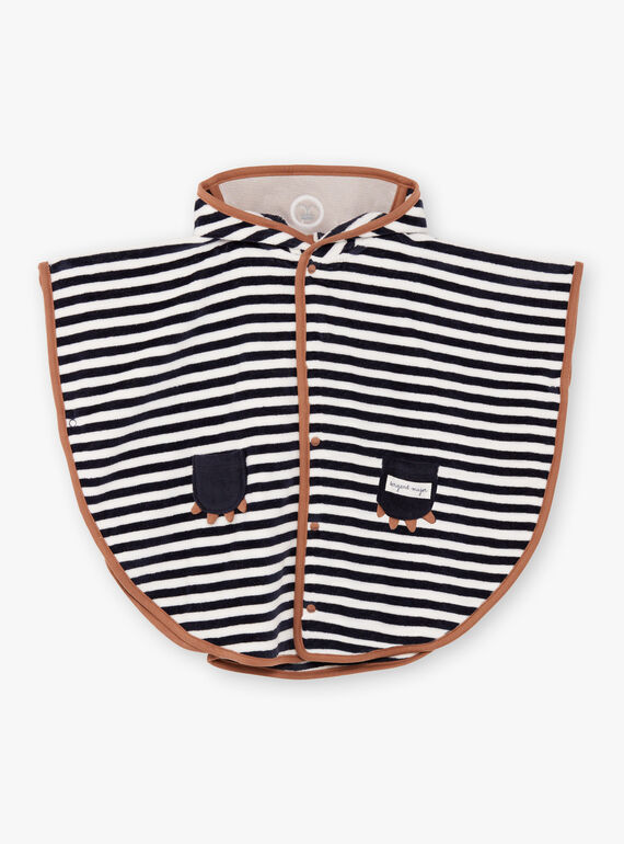 Baby boy's striped bath cape BEARNOLD / 21H5BG61CDB715