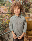 Child boy green checkered shirt with dinosaur print CANOLAGE / 22E3PGB1CHM614