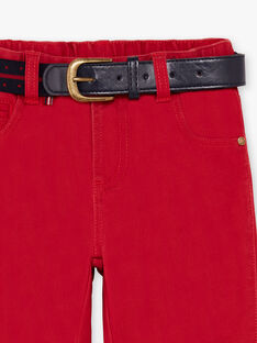 Boy's straight pants with red belt BUXIGAGE2 / 21H3PGB4PAN501