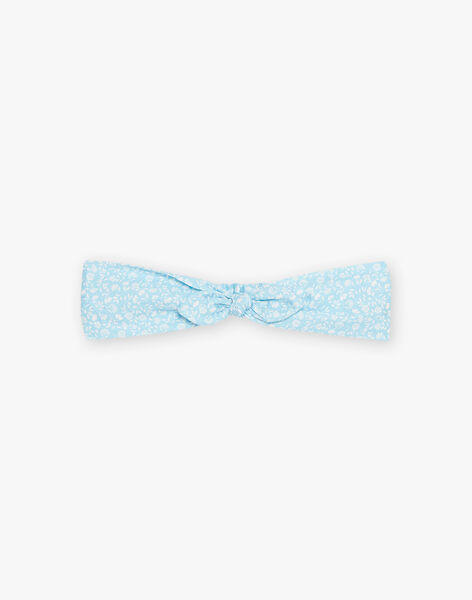 Elastic headband with blue flowery print child girl CHYMOETTEX / 22E4PFW1BANC201
