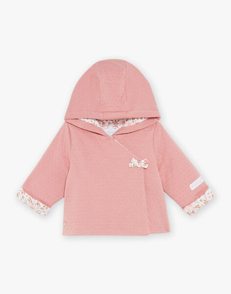 Soft pink tubic hooded vest FOUSIA / 23E0CF61VESD332