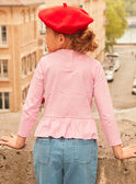 Pink barbapapa T-shirt with ruffles GOURMETTE / 23H2PFD3TMLD315