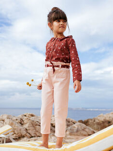 Child girl nude pants with floral print belt CAPATETTE / 22E2PF71PAND319