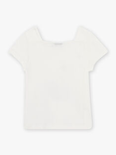 Child girl ecru swan T-shirt CIGNETTE / 22E2PF81TMC001