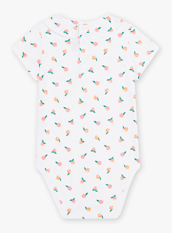 Baby girl's ecru peach print bodysuit CAPATRICIA / 22E1BFM1BOD001