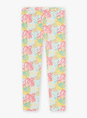 Child girl's ecru floral print legging CEFLOETTE 3 / 22E4PFU3CAL811