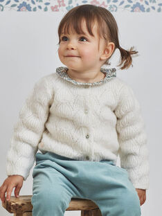 Baby Girl's Ecru Fancy Knit Cardigan BAOSTINE / 21H1BFO1CAR001