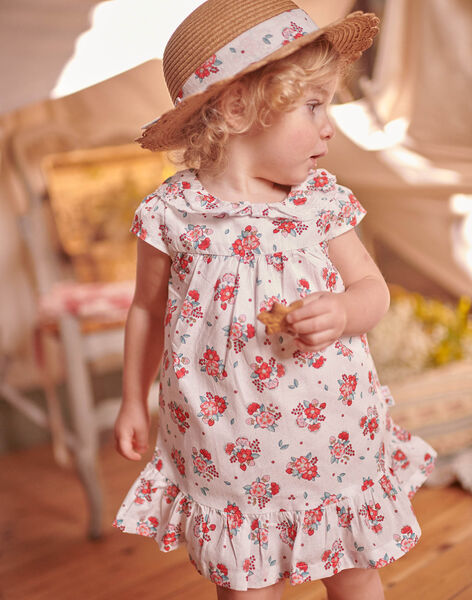 Baby girl chalk and floral print bloomer dress CALUCIE / 22E1BFJ1ROB632
