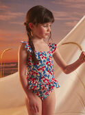Ecru reversible swimsuit with floral print KLUCERETTE / 24E4PFG2D4K001