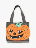 Boy's dark grey phosphorescent pyjama set with pumpkin bag BALOAGE / 21H5PGH1PYJJ905