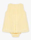Sunshine yellow pleated muslin dress and bloomer baby girl CYEVA / 22E1BF32ROB102