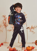 Boy's dark grey phosphorescent pyjama set with pumpkin bag BALOAGE / 21H5PGH1PYJJ905