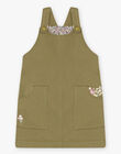 Child girl khaki green twill floral dress-salopette CECHAETTE / 22E2PFB1CHS604