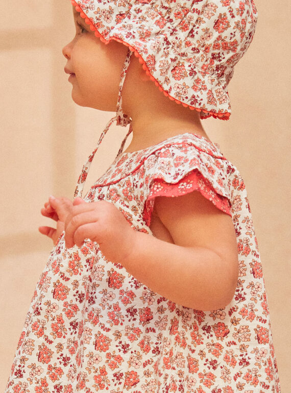 Terracotta patchwork dress KANORA / 24E1BFE1ROB001