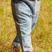 Sky blue light denim pants with bird embroidery