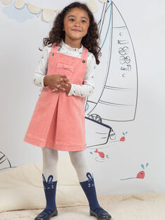 Girl's pink corduroy overalls dress BYCHASETTE / 21H2PFL1CHS415