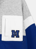 Blue and grey marl cardigan with three pockets KRISPORAGE / 24E3PGB1JGHJ922