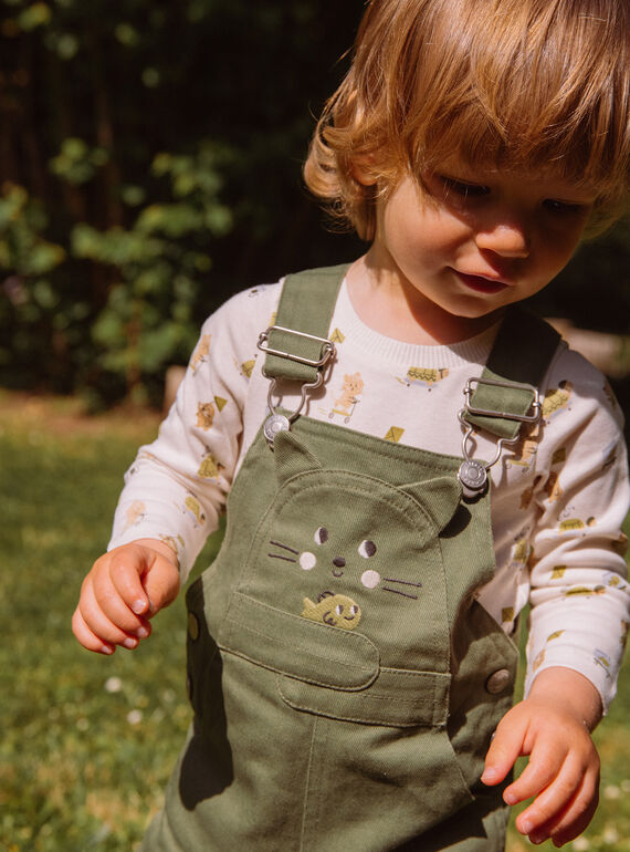 Ecru ribbed bodysuit with animal print GADENNIS / 23H1BG81BOD001