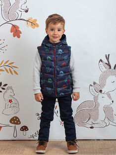 Child boy midnight blue down jacket with dinosaur print and backpack BEJIAGE1 / 21H3PGG5DTV705