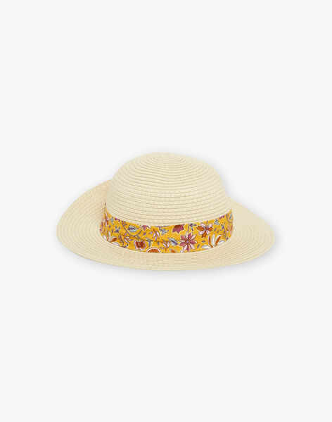Child girl ribbon hat with flower print COBANETTE / 22E4PF91CHA009