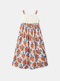 Ecru dress with blue and orange flower print KLOCROETTE / 24E2PFS1RBS001