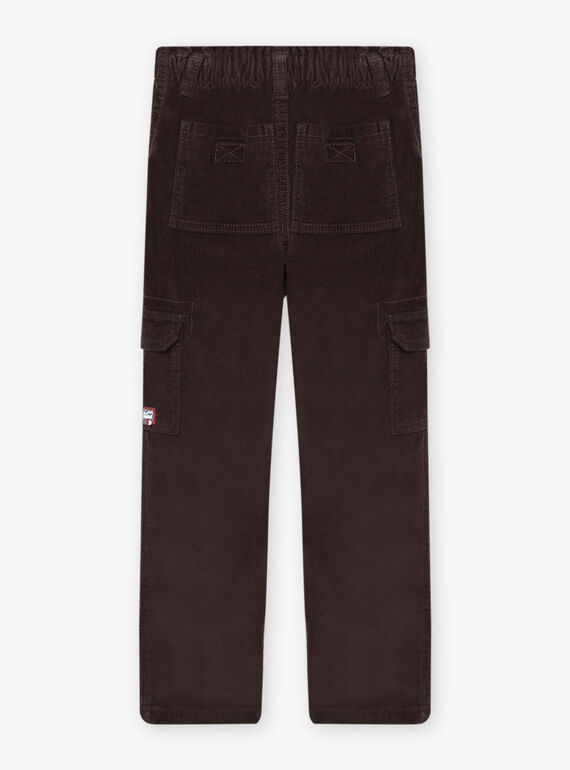 Child boy black velour multi-pocket pants BOROAGE / 21H3PGO2PAN814