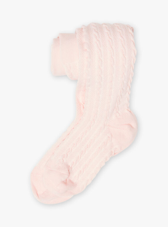 Girl's plain light pink tights BROSUETTE 2 / 21H4PFB3COT321