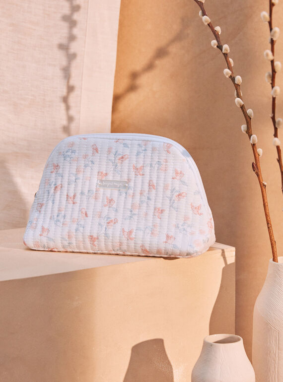 White birth kit with flower and bird print KORINA / 24E0AF11ACD000