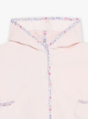 Hooded pink bath cape with floral print. GEIRIS / 23H5BF11CDB307