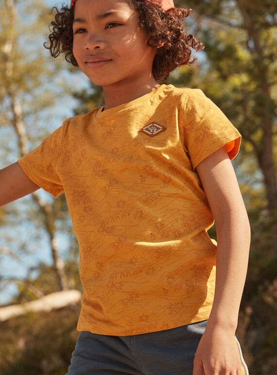 Mustard yellow t-shirt with desert print FLITIAGE / 23E3PGP3TMCB106